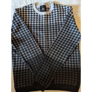 ASOS Houndstooth Sweater, Gray, Medium